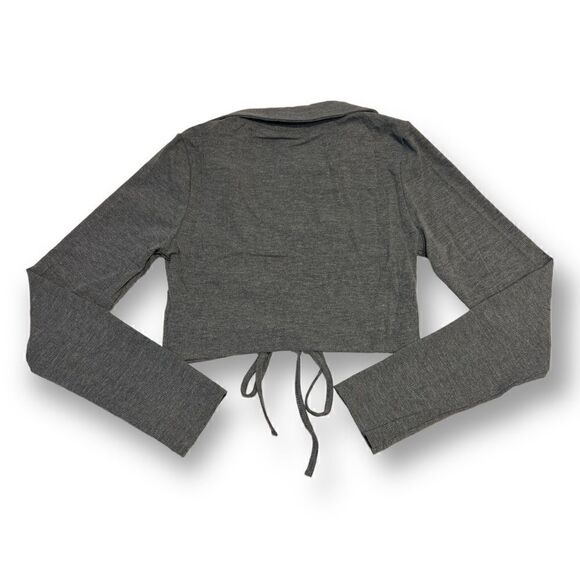 Aster Women’s Cropped Gray Top Polo Tee Size Small  NWT - Picture 5 of 6